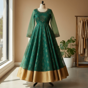 Custom-stitched kalidar frock with flared panels — elegant, flowy, and tailored for a perfect fit.