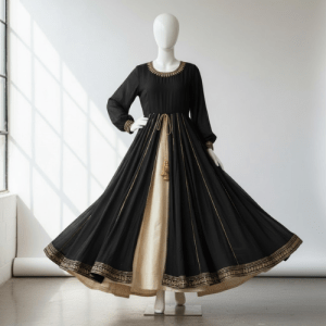 Beautifully stitched kalidar frock with lining — flowy, structured, and custom-tailored for a perfect fit and elegant drape.